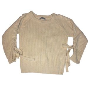 Cream Sleeve Detail Sweater - Large